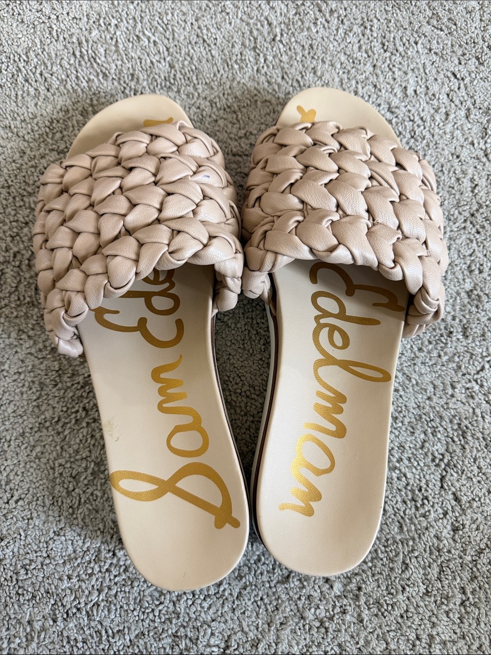 Sam Edelman Braided Slide Sandals - Blush Nude